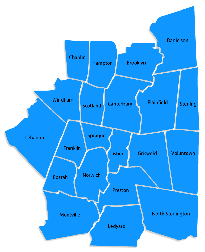 Map of towns where Ed's delivers Heating Oil